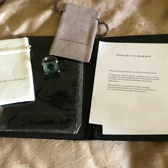 David Yurman Cushion Point Prasiolite Ring - Picture 5 of 16